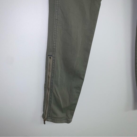 J Brand Utility Jeans‎ Size 24 Khaki Green  Cotton Mid Rise Skinny Ankle Zippers - Picture 12 of 12